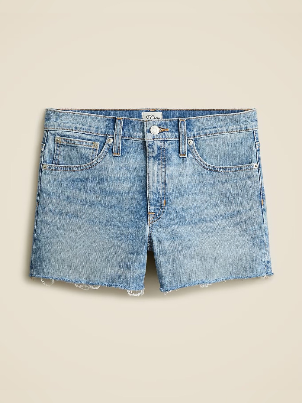 J.Crew Mid-Rise Denim Shorts Bleecker Wash Raw Hem Size 27